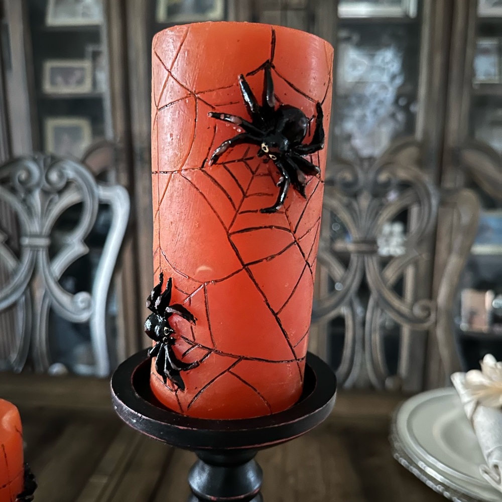 Spiderweb Candle Halloween decor Spooky